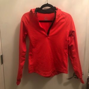 Nike Dri Fit hooded pullover. Neon orange/pink
